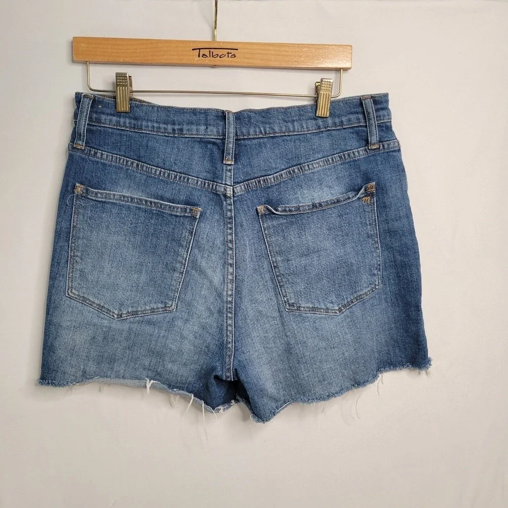 Madewell Denim Shorts Womens 31 Blue High Rise Cutoff‎ Raw Hem Medium Wash